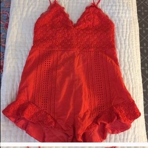 Red jet set diaries romper